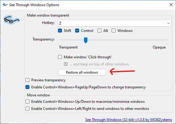 Restore all windows button